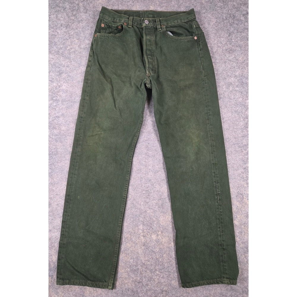 Vintage Levis 501 XX Forest Green Jeans 33x30 Made in USA Button Fly 501-1635